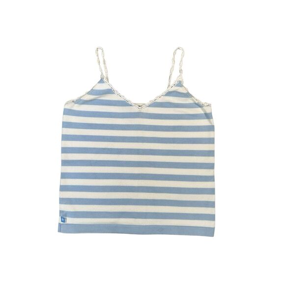 Ralph Lauren Tops - vintage y2k ralph lauren knit blue/white stripe cami top cottagecore coastal XS